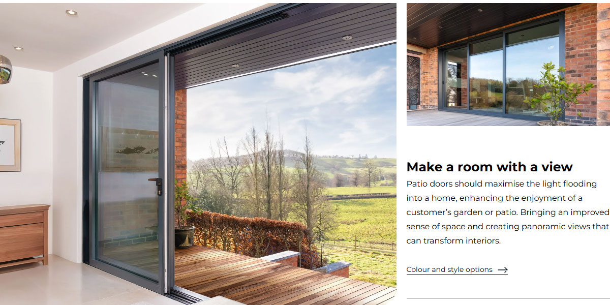 Large aluminium lift and slide patio door